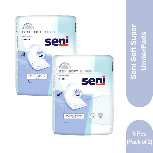Seni Soft Super Underpads 5 Pieces (90 x 60 Cm) (Pack of 2)