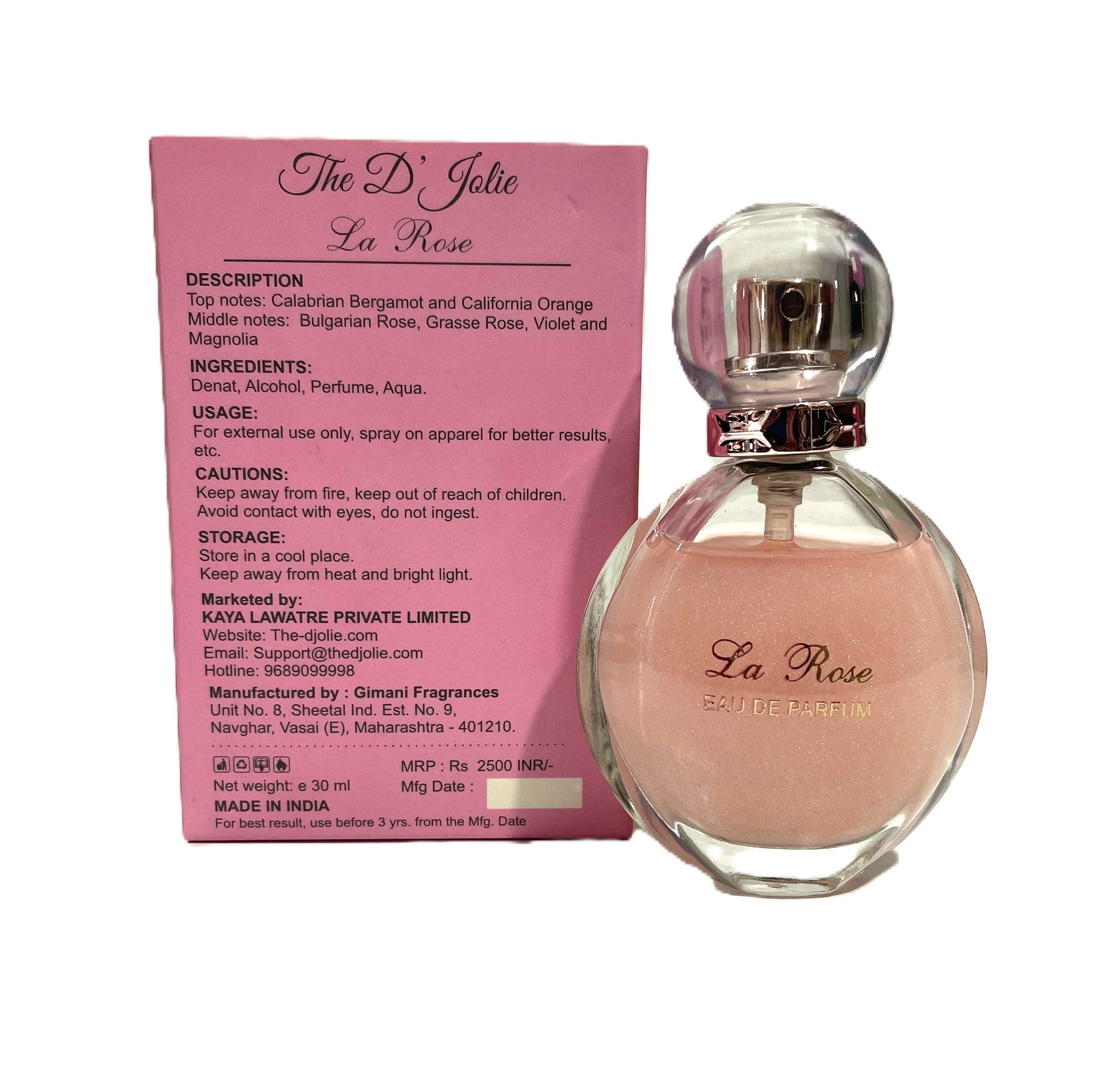 Gimani The D Jolie Le Rose Perfume 30ml - Main Image