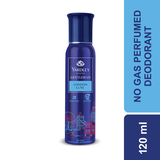 YARDLEY YARDLEY GENTLEMAN LONDON LUXE NO GAS PERFUMED DEODRANT | NO GAS DEO FOR MEN | 2X PERFUME | 12 HOURS ACTION | 120ML