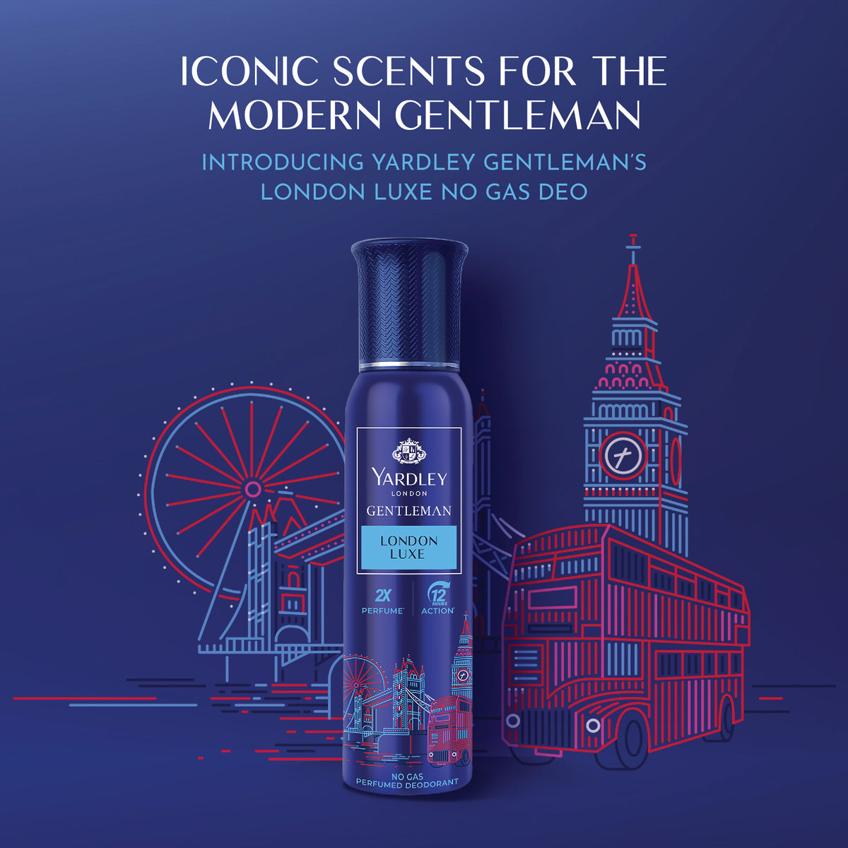 YARDLEY YARDLEY GENTLEMAN LONDON LUXE NO GAS PERFUMED DEODRANT | NO GAS DEO FOR MEN | 2X PERFUME | 12 HOURS ACTION | 120ML
