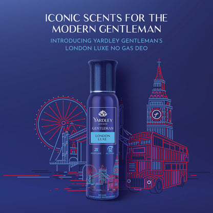 YARDLEY YARDLEY GENTLEMAN LONDON LUXE NO GAS PERFUMED DEODRANT | NO GAS DEO FOR MEN | 2X PERFUME | 12 HOURS ACTION | 120ML