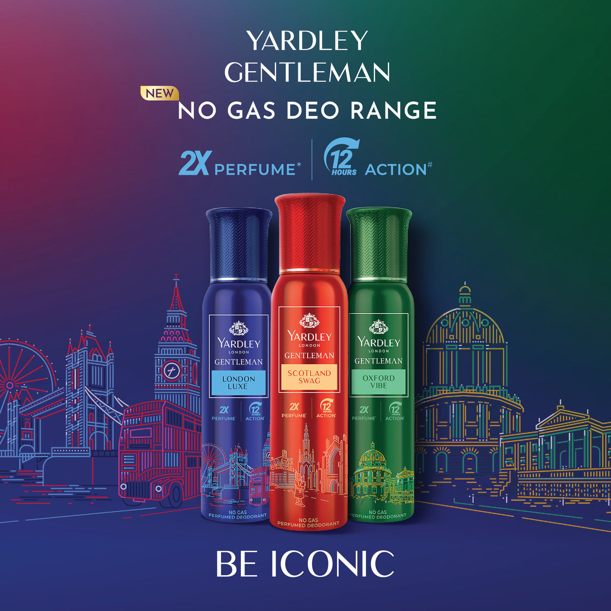 YARDLEY YARDLEY GENTLEMAN LONDON LUXE NO GAS PERFUMED DEODRANT | NO GAS DEO FOR MEN | 2X PERFUME | 12 HOURS ACTION | 120ML