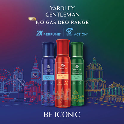 YARDLEY YARDLEY GENTLEMAN LONDON LUXE NO GAS PERFUMED DEODRANT | NO GAS DEO FOR MEN | 2X PERFUME | 12 HOURS ACTION | 120ML