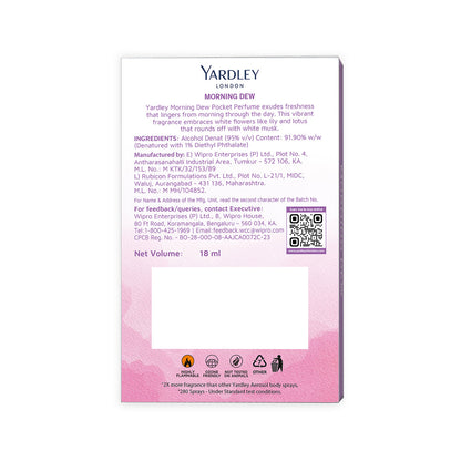 YARDLEY MORNING DEW COMPACT PERFUME, 18ML
