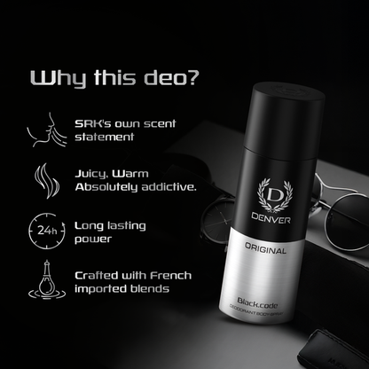 Denver Black Code Deodorant For Men 150ML