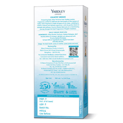 YARDLEY COUNTRY BREEZE DAILY WEAR PERFUME 100ML