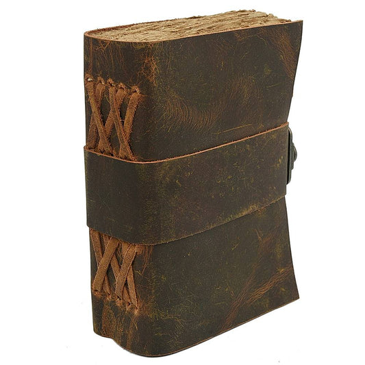 Craft Play A5 Leather Diary With C Lock - Brown 200 Pages