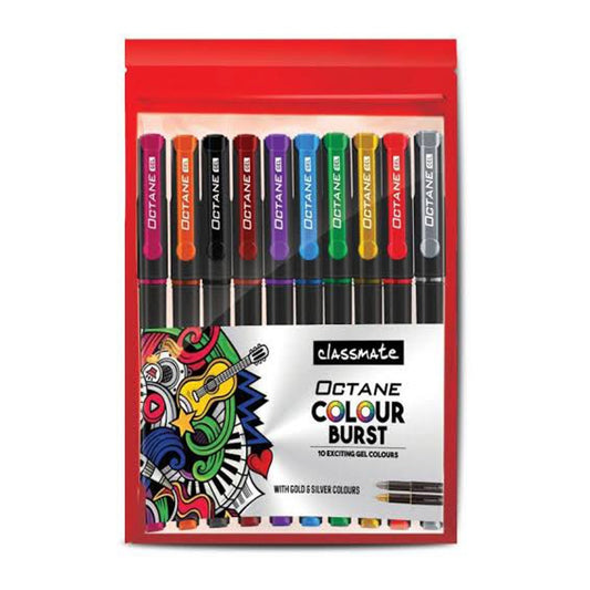 Classmate Multi Colour Burst Gel Pen - 10 Pieces 1 Unit