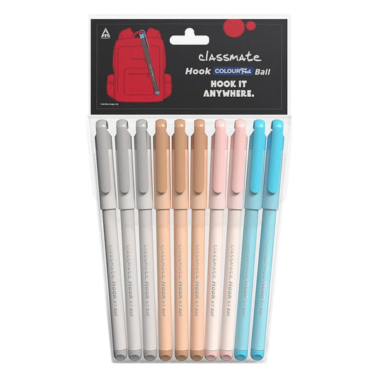 Classmate Hook Ball Pen Colourfast - 10 Pieces 1 Unit