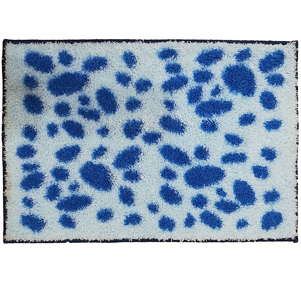 Athom Living Micro Printed Bath Mat (22) - 38 X 58cm Blue