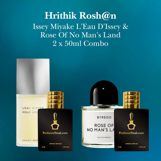 Hrithik Rosh@n - L'Eau d'Issey by Issey Miyake & Rose Of No Man's Land Byredo 50ml Combo