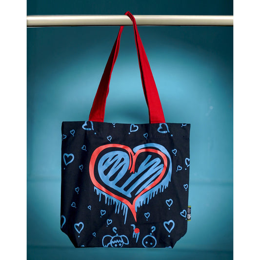 Kanvas Katha Printed Tote Bag (11) - Navy Blue 1 Unit
