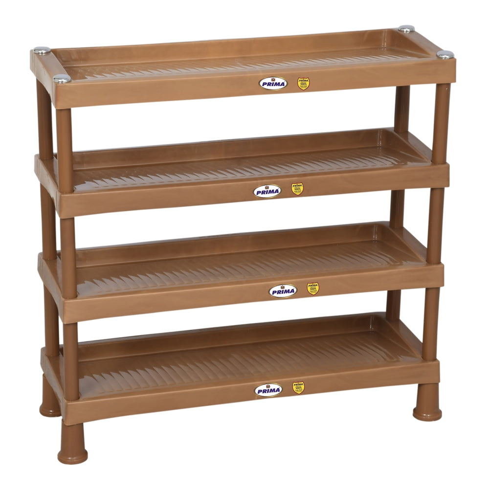 Prima Plastic 4 Shelf Shoe Rack Sandalwood 1 Unit