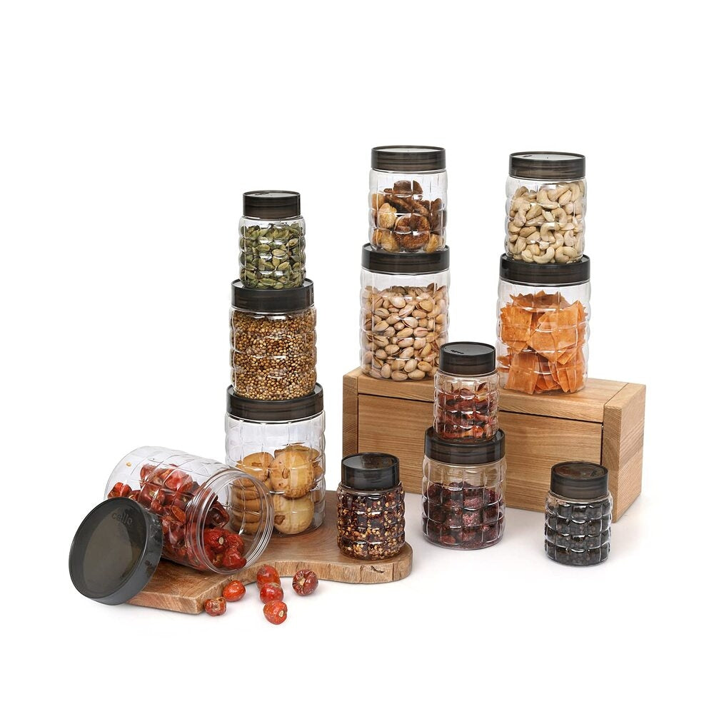 Cello Checkers Plastic Airtight Container Set of 12