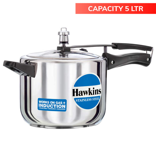 Hawkins Stainless Steel Pressure Cooker (HSS50) 5 Litres