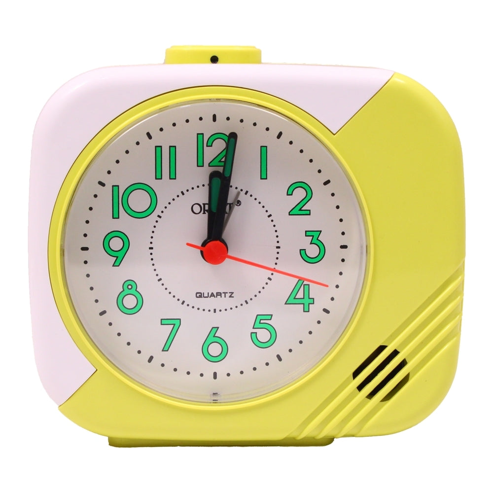 Orpat Alarm Analog Clock TBB-207 - 13.1x11.8x6.0 cm Yellow