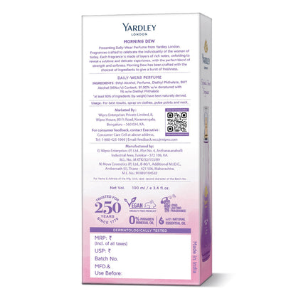 YARDLEY MORNING DEW DAILY WEAR PERFUME 100ML