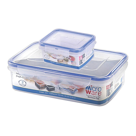 Joyo Plastic 4 Side Lock 2051 Lunch Box - 800 ml 2 Units