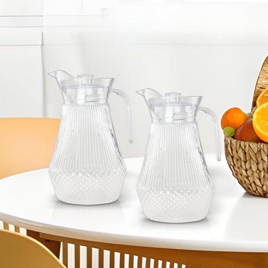 Nayasa Crystal Water Jug Transparent - 1750 ml (Set Of 2) 1 Unit