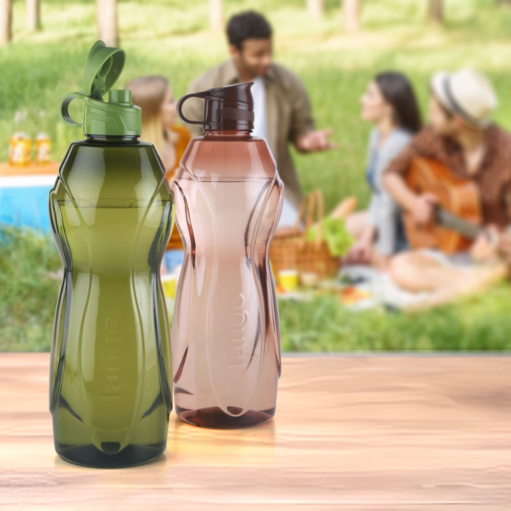 Jaipet Tango Water Bottle - Green & Brown (2 Litre) Set Of 2 1 Unit