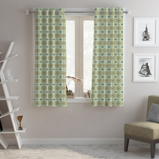Decorous Window Curtain Abstract - Sea Green 112 x 150 cm
