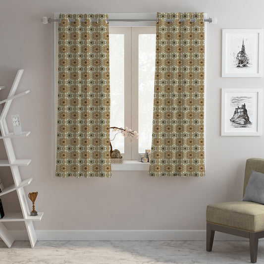 Decorous Window Curtain Abstract - Coffee 112 x 150 cm