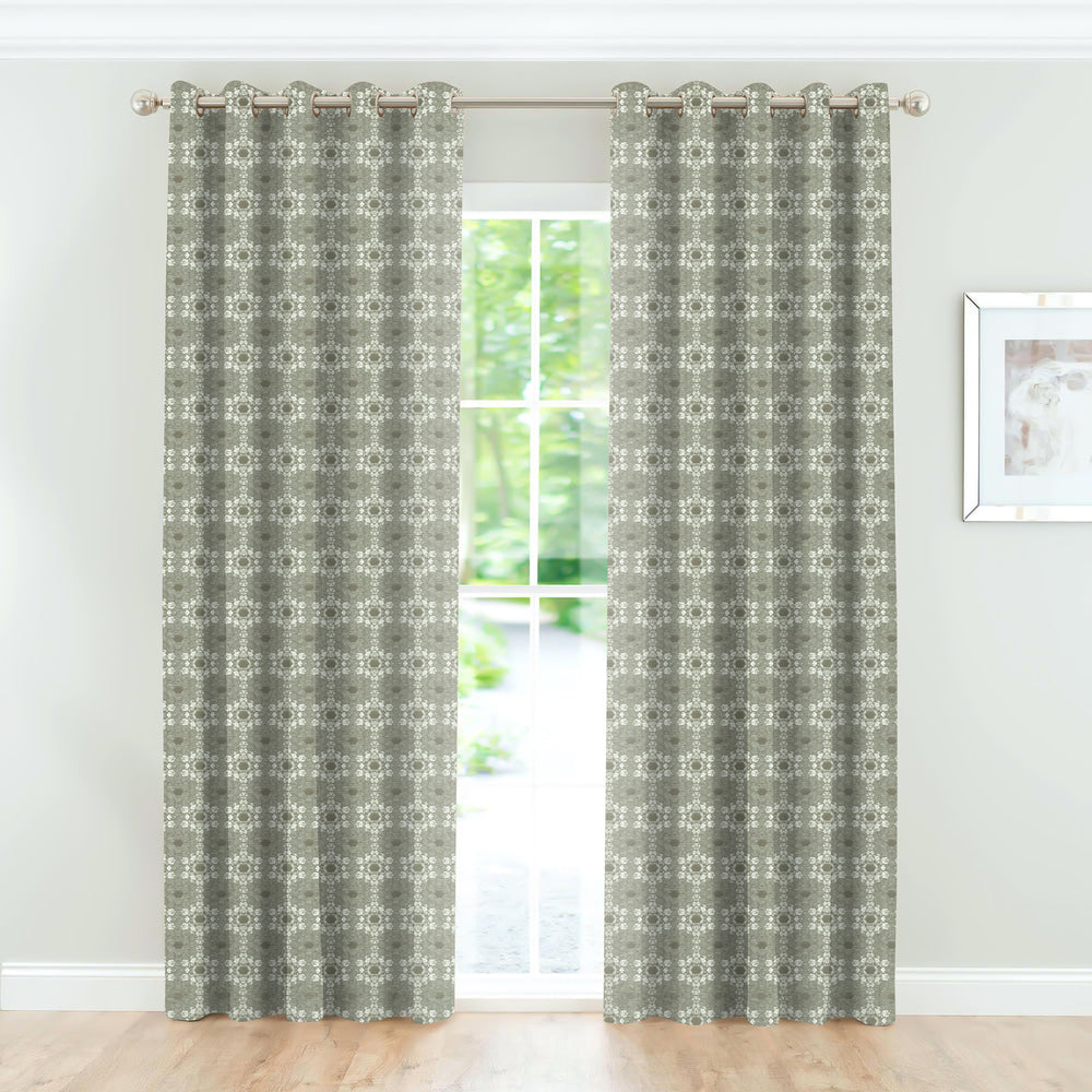 Decorous Door Curtain Abstract - Grey 112 cm X 210 cm