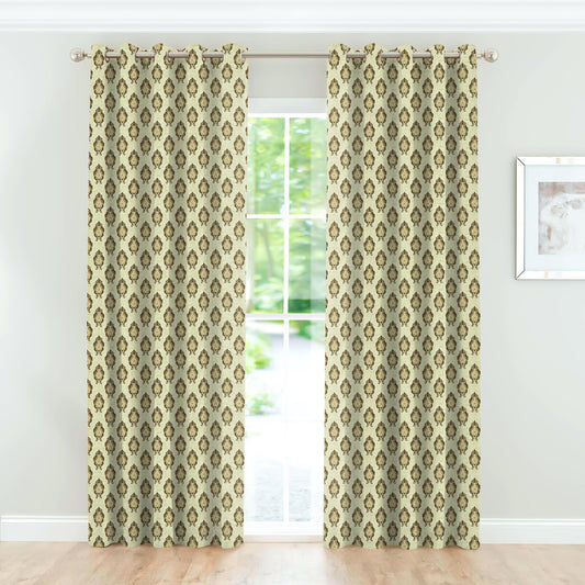Zircon Door Curtain Damask - Coffee 112 cm X 210 cm