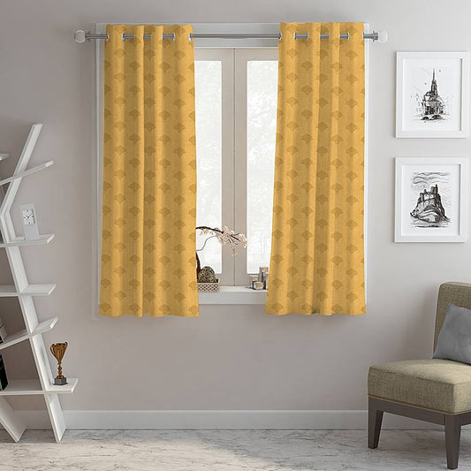 Sunstar Window Curtain Abstract - Gold 112 cm X 150 cm