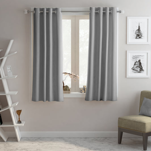 Blackout Window Curtain Plain - Grey 112 x 150 cm