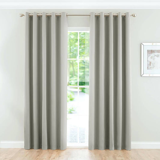 Blackout Door Curtain Plain - Beige 112 cm X 210 cm