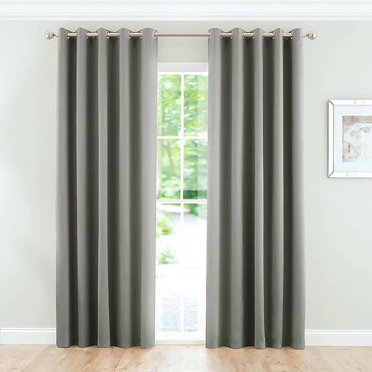 Blackout Door Curtain Plain - Grey 112 cm X 210 cm