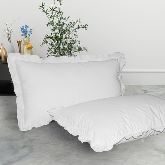 Pillow Cover Cotton White - 16x24 Inches 2 Units