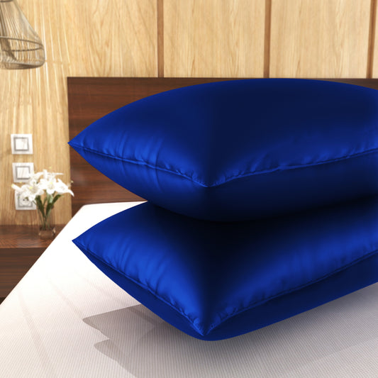 SC Satin Pillow Cover Blue - 17x27 Inches Set of 2