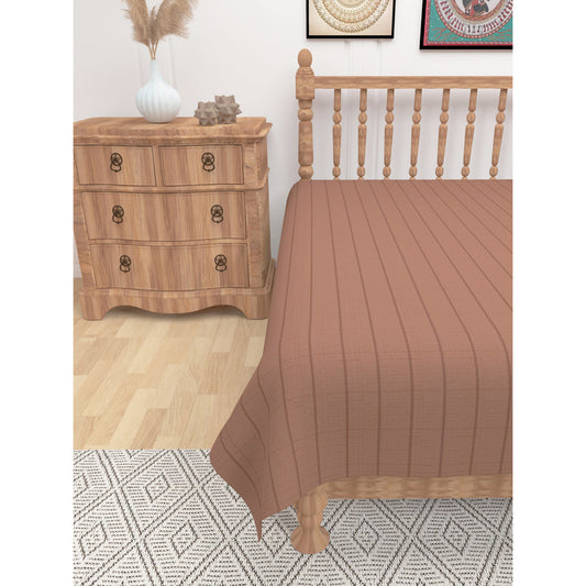 Athom Living Cotton Chaddar Single Ribs (Brown) - 145x224 cm 1 Unit
