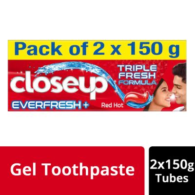 Close Up Everfresh+Anti-Germ Gel Toothpaste Red Hot 2X150 Gm