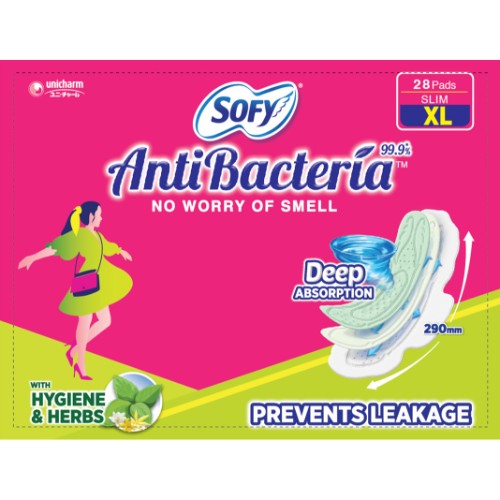 Sofy Body Fit Anti Bacterial Xl Sanitary Pads 30 Pcs
