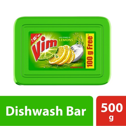 Vim Dishwash Bar Tub Lemon 500 Gm