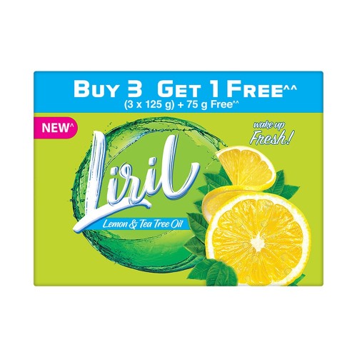 Liril Lime & Tea Tree Oil Soap 125 G (Buy 3 Get 1 Free)