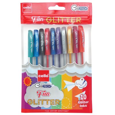 Cello Geltech Fun Glitter Pen Pack Of 10
