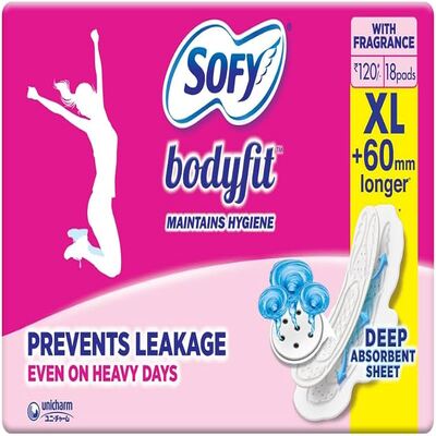 Sofy Bodyfit Sanitary Napkin Xl Pack Of 18