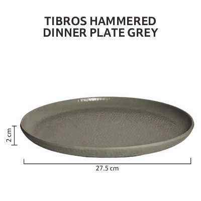 Tibros Hammered Dinner Plate Grey 1 Pc