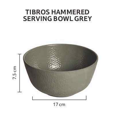 Tibros Hammered Serving Bowl Grey - 1 Pc