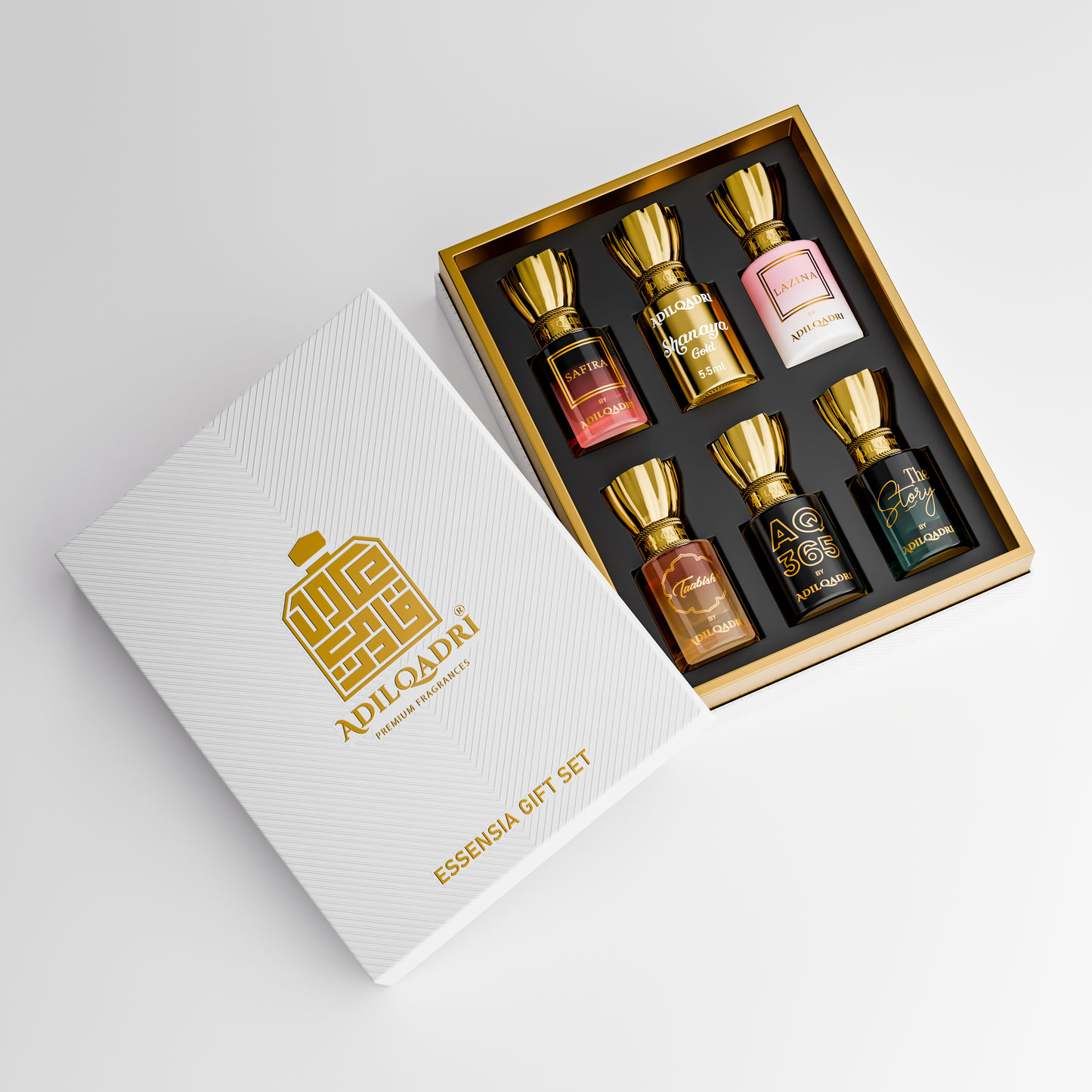 Adil Qadri Essensia Luxury Attar Perfume Gift Set (6 x 5.5Ml)