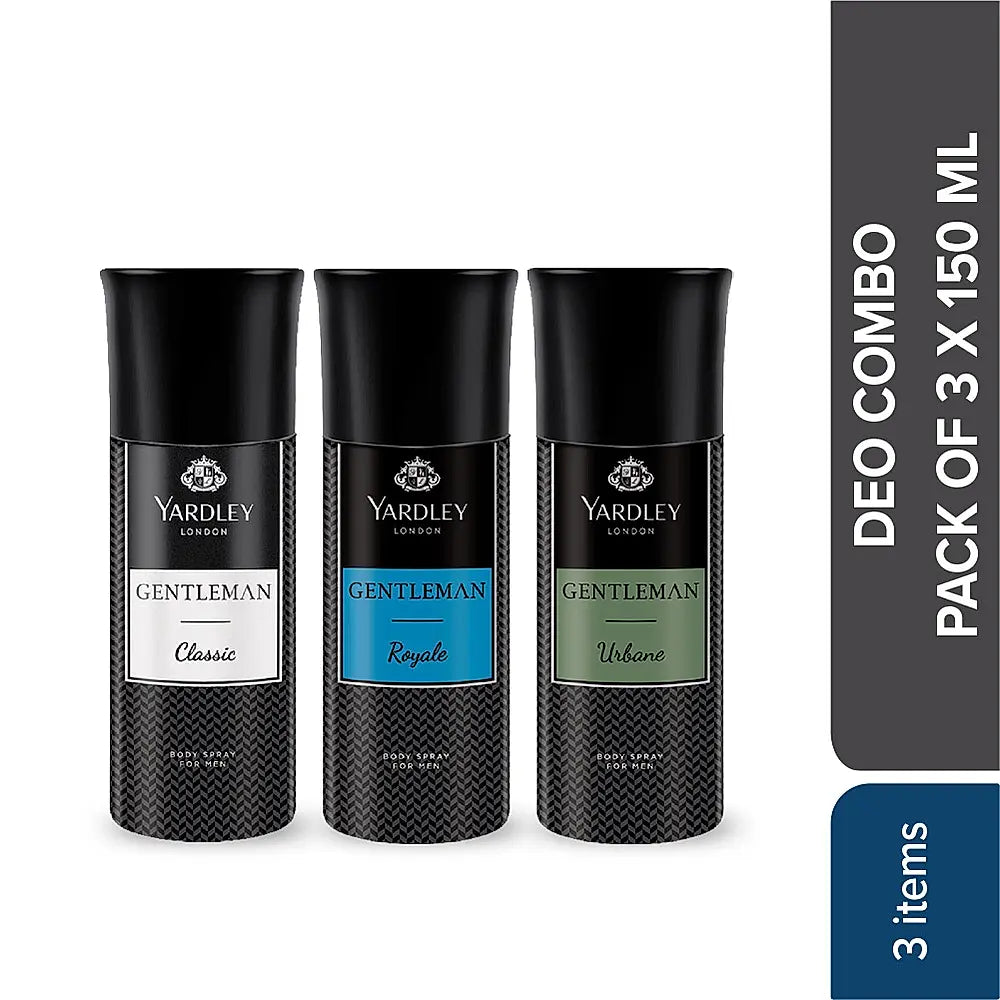 YARDLEY GENTLEMAN URBANE DEO 150ML & GENTLEMAN ROYALE DEO 150ML & GENTLEMAN CLASSIC DEO 150ML
