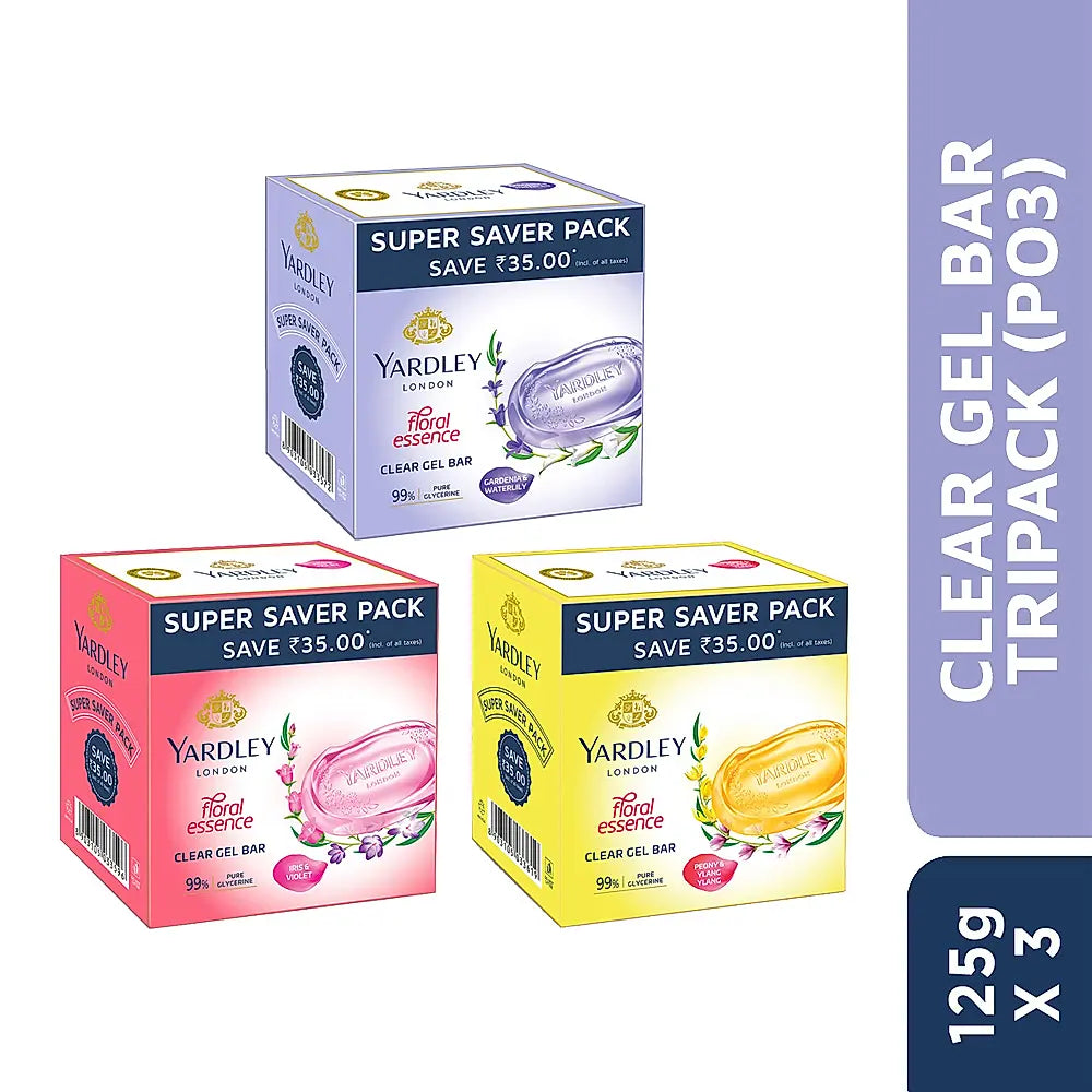 Yardley CLEAR GEL BAR PACK OF 9 (125GM X 9)