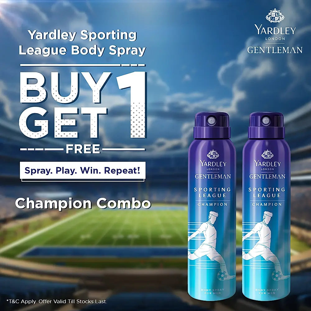 YARDLEY GENTLEMEN CHAMPION COMBO (150ML * 2) SPORTING LEAGUE BODY SPRAY