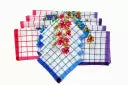 Belle Girl Kids Checks White Color Flower Print Regular Handkerchief