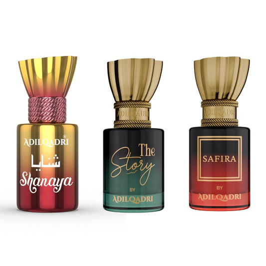Adil Qadri 3 Pcs Attar Set Shanaya, The Story And Safira 5.5 Ml Each