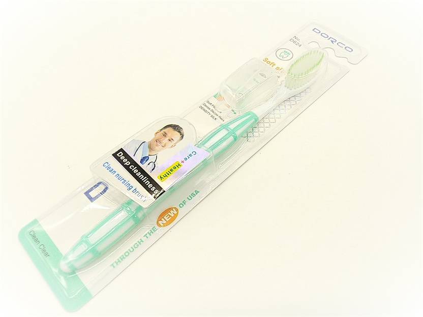 Dorco Soft Silk Comfortable Care Deep Cleaning Anti Skid Tooth Brushes Green Ultra Soft Toothbrush